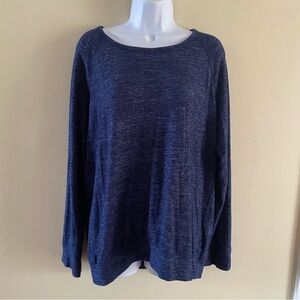 Buffalo David Bitton Large Blue Marled Knit Long Sleeve Pullover Soft Stretch